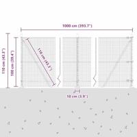 VidaXL Afrasteringspaal zilver 10 x 1 m (25 x 25 mm gaas) staal - thumbnail