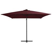 Zweefparasol met LED-verlichting 250x250 cm bordeauxrood - thumbnail