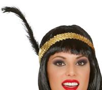 Gouden Charleston kostuum franjes - thumbnail