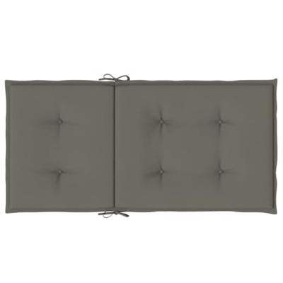 VidaXL Stoelkussens 4 st lage rug 100x50x4 cm stof donkergrijs - thumbnail