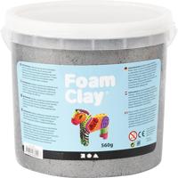 Foam Clay ®, metallic, zilver, 560 gr/ 1 emmer - thumbnail
