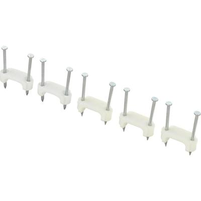 TRU COMPONENTS TC-DNF13203 Spijkerclip 1593093 Bundel-Ø (bereik) 12.50 mm (max) Tweegats Wit 100 stuk(s)