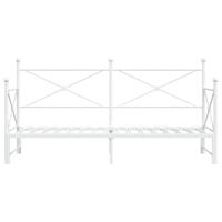 Slaapbank met onderschuifbed zonder matras 90x200 cm staal wit - thumbnail