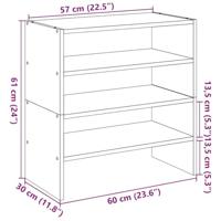 Schoenenrekken 2 st stapelbaar 60x30x30,5 cm wit - thumbnail