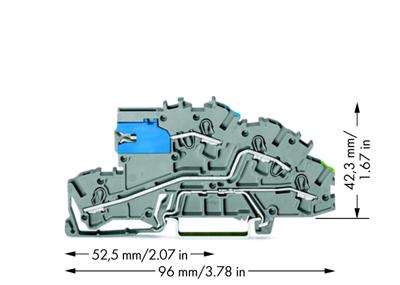 WAGO 2003-7641 Installatie-etageklem 5.20 mm Spanveer Toewijzing: NT, L, Terre Grijs 1 stuk(s)