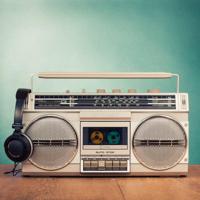 Schilderij - Stereo Retro , Multikleur , 3 maten , Wanddecoratie - thumbnail