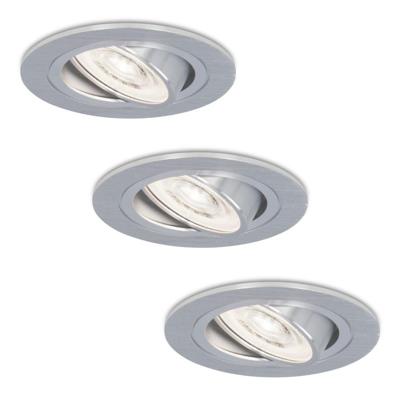 Set van 3 Chandler LED inbouwspots - 3,8W 270lm - IP20 LED Module - 6000K daglicht wit - Dimbaar - Kantelbaar - IP20 voor binnen - RVS Set van 3 Chandler LED inbouwspots - 3,8W 270lm - IP20 LED Module - 6000K daglicht wit - Dimbaar - Kantelbaar - IP20 voor binnen - RVS