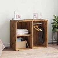 Kledingkast 80x40x65 cm bewerkt hout artisanaal eikenkleur - thumbnail