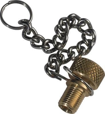 SKS Pompd slangnippel m/ketting koper