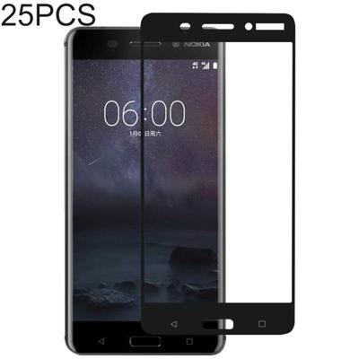 25 stuks volledige lijm volledige cover Screen Protector gehard glas film voor Nokia 6