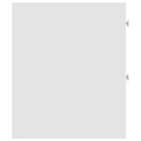 Badkamerkast smal met wielen bewerkt hout wit - thumbnail