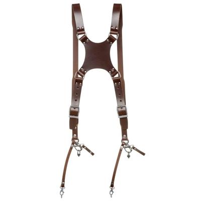 The Hantler Dual camera harness Brandy / Old silver, Large The Hantler Dual camera harness Brandy / Old silver, Large