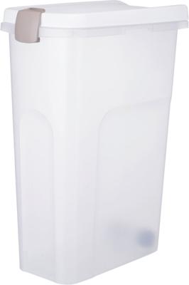 TRIXIE VOERTON LUCHTDICHT AFSLUITBAAR KUNSTSTOF TRANSPARANT WIT / WIT 40 LTR 26,5X44,5X61,5 CM