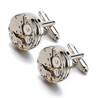 1 paar verkeer Steampunk Gear Watch mechanisme CuffLinks(Silver) - thumbnail