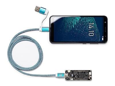 Arduino TPX00094 USB-C-kabel Arduino [1x USB-C - 2x USB-C, USB-A] 1 m Wit, Turquoise