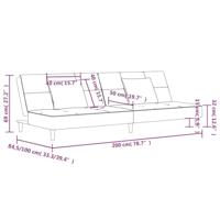 Slaapbank 2-zits met 2 kussens stof geel - thumbnail