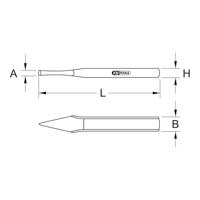 KS Tools Kruisbeitel, plat ovaal, 6x150mm 1620283 - thumbnail