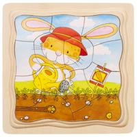 Goki houten lagenpuzzel moestuin, 53st. - thumbnail