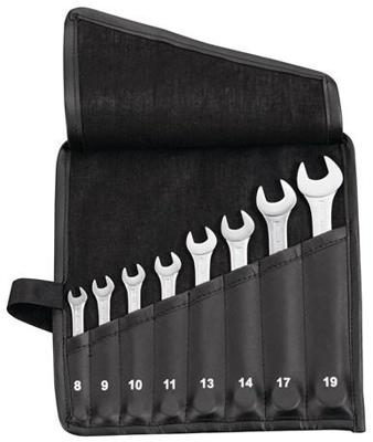 Promat/Tecwerk Ring-steeksleutelset | 8 delig sleutelwijdte 8-19 mm | model A chroom-vanadiumstaal | in roltas - 4000823723 Promat/Tecwerk Ring-steeksleutelset | 8 delig sleutelwijdte 8-19 mm | model A chroom-vanadiumstaal | in roltas - 4000823723