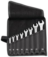 Promat/Tecwerk Ring-steeksleutelset | 8 delig sleutelwijdte 8-19 mm | model A chroom-vanadiumstaal | in roltas - 4000823723 - thumbnail
