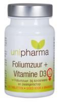 Unipharma Foliumzuur + Vitamine D3 Tabletten 120st - thumbnail