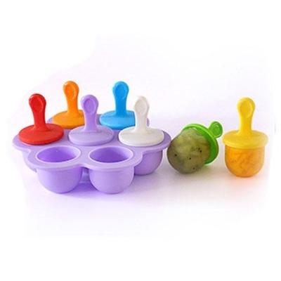 Siliconen mini Ice Pops schimmel Ice Cream Ball lolly Maker popsicle mallen Baby DIY voedings supplement tool (licht paars)