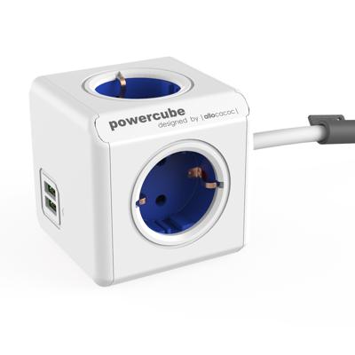 Allocacoc Powercube Extended USB 1.5m Blauw