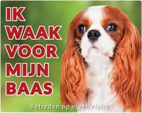 Cavalier King Charles Spaniel Waakbord - Ik waak voor mijn Baas - thumbnail