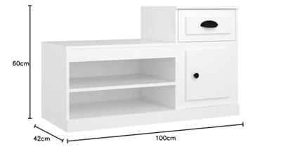 Schoenenkast 100x42x60 cm bewerkt hout wit