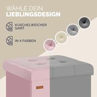 Opvouwbare poef met opslag donkergrijs - thumbnail