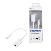 LogiLink CV0036A DisplayPort / HDMI Adapter [1x Mini-DisplayPort stekker - 1x HDMI-bus] Wit 10.00 cm - thumbnail