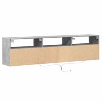 Tv-wandmeubel met LED-verlichting 180x31x45 cm betongrijs - thumbnail