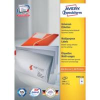 Avery Zweckform 3484, Universele etiketten, Ultragrip, wit, 200 vel, 16 per vel, 105 x 37 mm - thumbnail