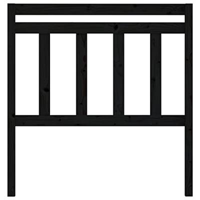 Hoofdbord 81x4x100 cm massief grenenhout zwart Hoofdbord 81x4x100 cm massief grenenhout zwart