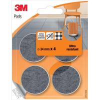3M beschermende vloerpads, uit vilt, diameter 34 mm, blister van 4 stuks - thumbnail