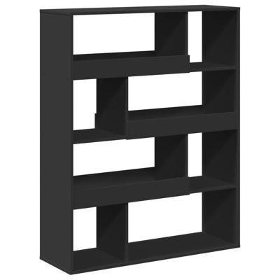 Boekenkast 100x33x125,5 cm bewerkt hout zwart