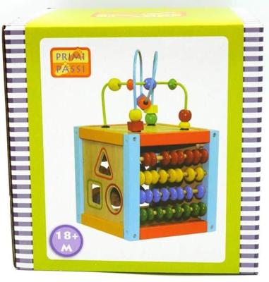 Jonotoys Primi passi houten kralenframe activiteiten kubus