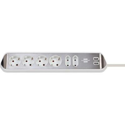 Stekkerdoos brennenstuhl estilo 6vdig usb 2m wt | 6 stuks