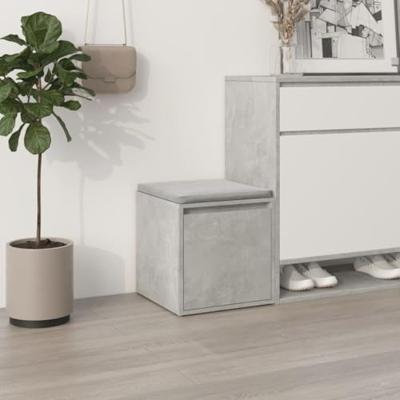 VidaXL Opbergbox met lade 40,5x40x40 cm bewerkt hout betongrijs VidaXL Opbergbox met lade 40,5x40x40 cm bewerkt hout betongrijs