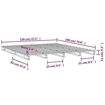 Bedframe massief grenenhout 120x190 cm 4FT Small Double Bedframe massief grenenhout 120x190 cm 4FT Small Double