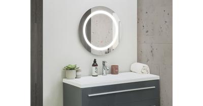 Beliani - SELUNE - LED-spiegel - Zilver - Synthetisch materiaal