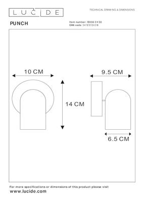Lucide PUNCH - Plafondspot - 1xGU10 - Zwart