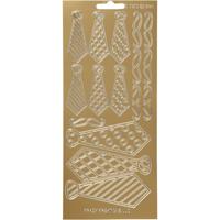 Creativ Company Stickers, stropdassen, vel 10x23 cm, goud, 1 vel - thumbnail