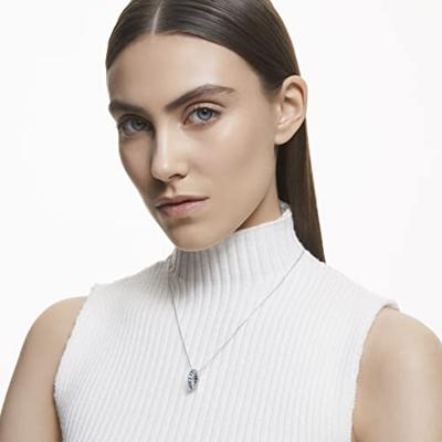 Swarovski 5643754 Ketting Exalta zilverkleurig-aquamarijnblauw 42-47 cm