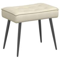 Relaxstoel met voetenbank fluweel crmekleurig - thumbnail