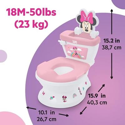 DISNEY BABY - MINNIE - Mini toilet met meegeleverde toiletbrilverkleiner, 2 in 1, MySize, Uitneembaar potje voor eenvoudige reiniging