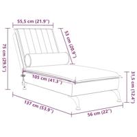 Massage chaise longue met bolster fluweel donkergroen - thumbnail