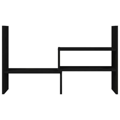 VidaXL Monitorstandaard (39-72)x17x43 cm massief grenenhout zwart VidaXL Monitorstandaard (39-72)x17x43 cm massief grenenhout zwart