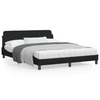 Bedframe zonder matras stof zwart 160x200 cm - thumbnail