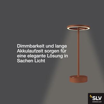 SLV Buiten tafellampVinolina One roest - oplaadbaar - 1007358